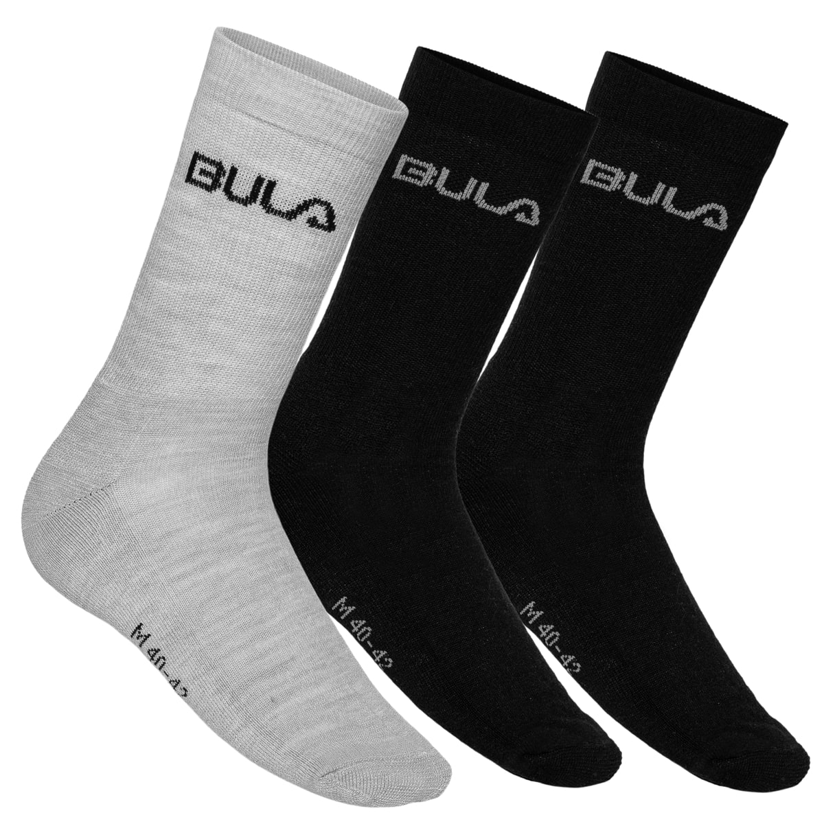 Bula 3pk Box Wool Socks BLACK