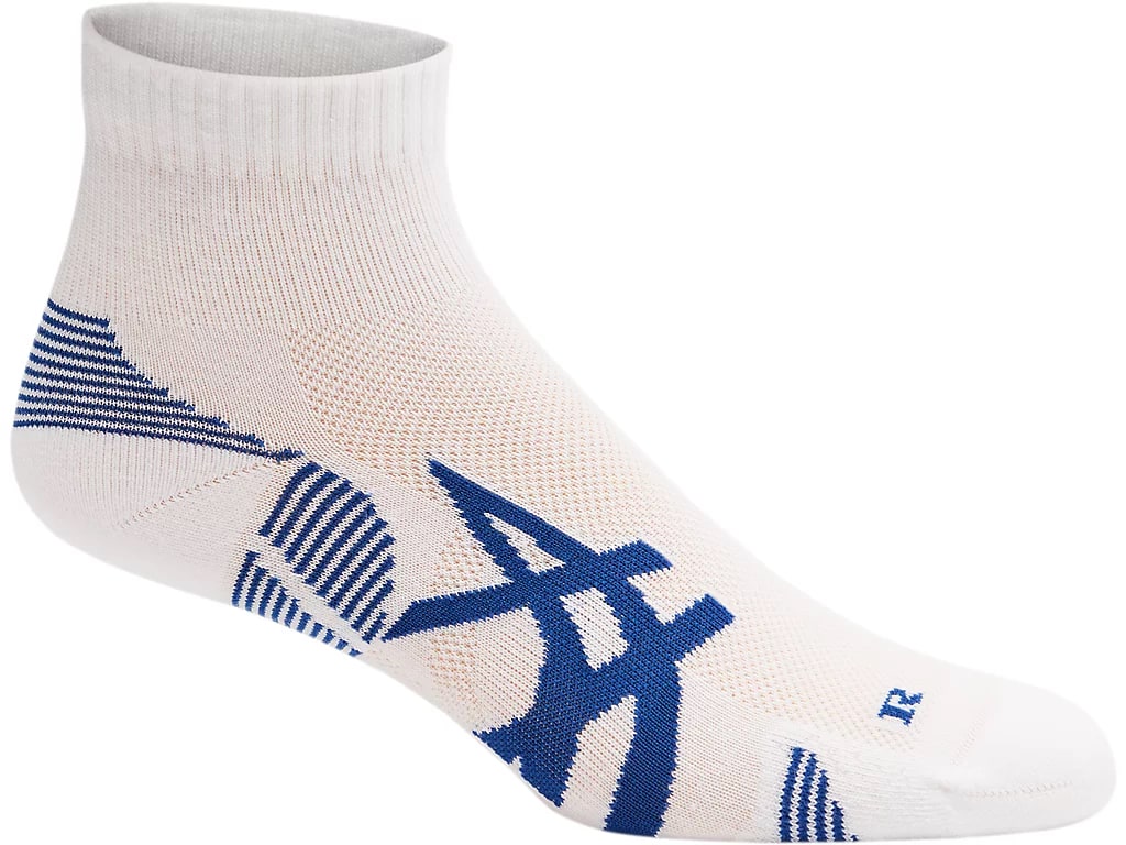 Asics 2-pack Cushion Run Quarter Sock Brilliant White/Asics Blue