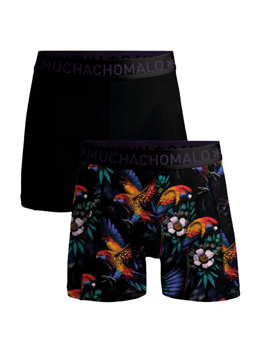Muchachomalo 1010 Parrot 01 2pk Boxer Print/Solid Cm Print/solid