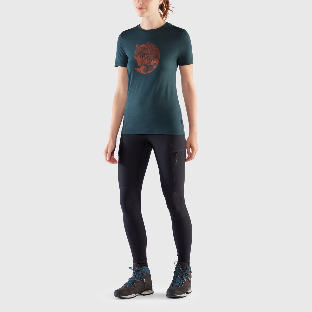 Fjällräven Women's Abisko Wool Fox SS Patina Green/Terracotta Brown