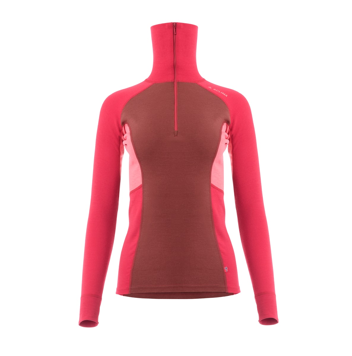 Aclima Women's WarmWool Polo Jester Red/Spiced Apple/Spiced Coral