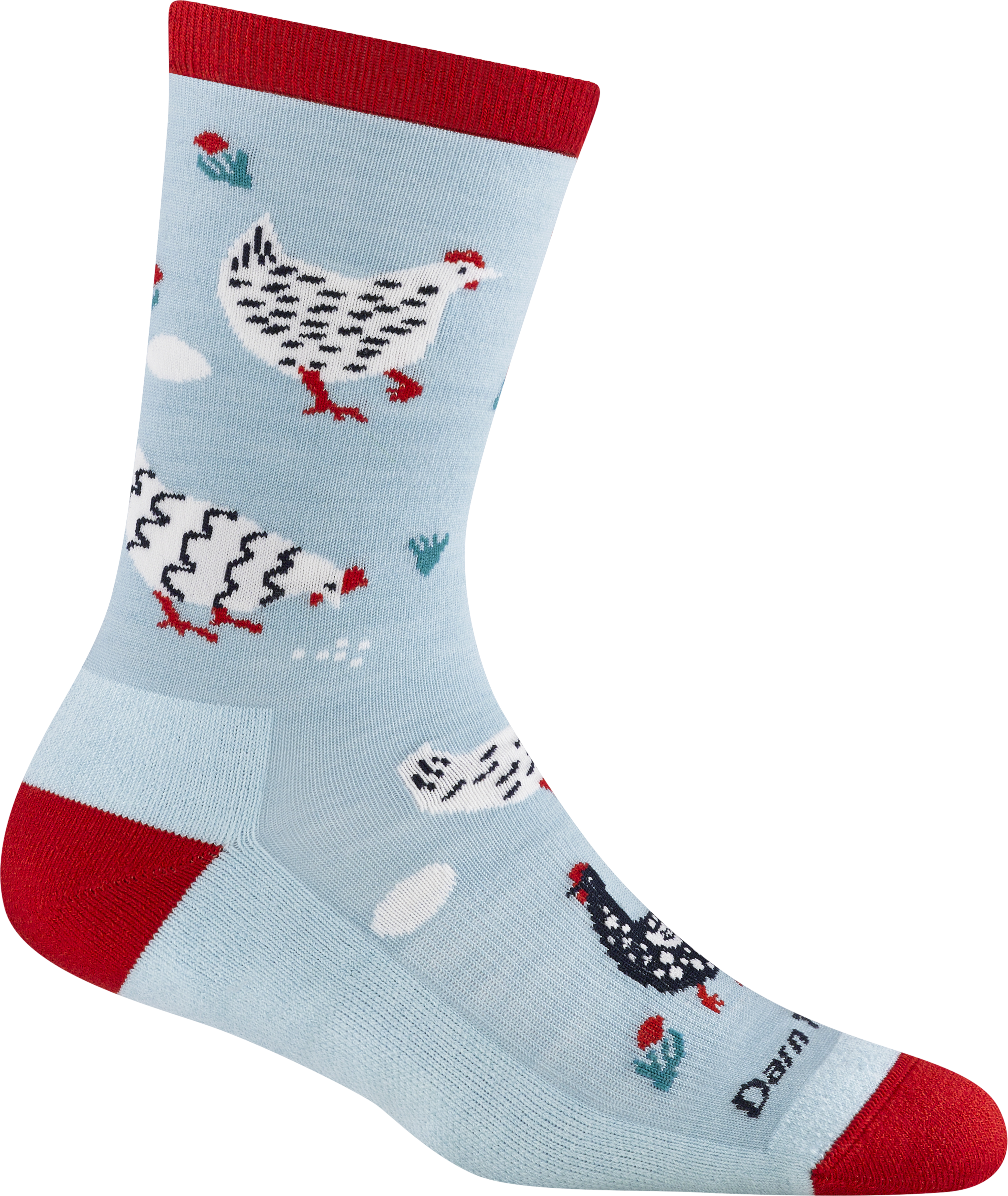 Darn Tough Mother Clucker Crew Lightweight With Cushion Ocean Blue - Storm Gray - Gray