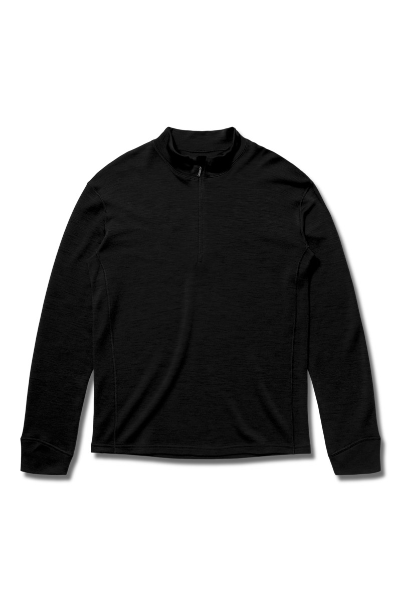 Panos Emporio Pe Wool Bamboo Half Zip Sweater Black