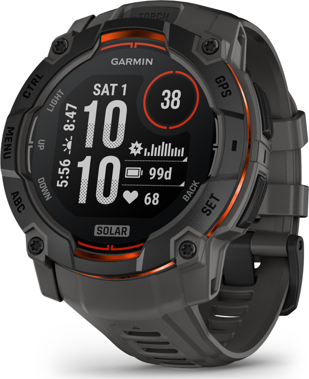 Garmin Instinct 3 Solar Black Bezel With Charcoal Band