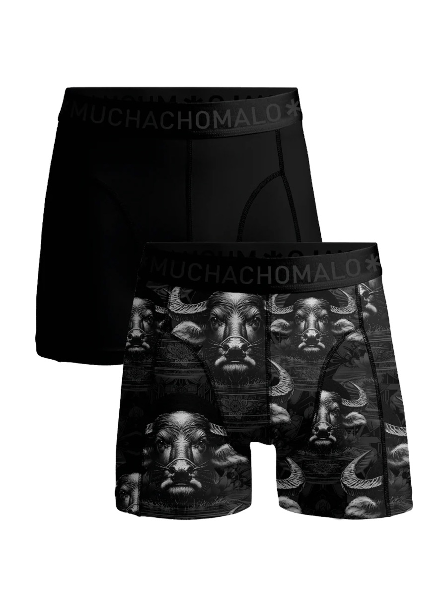 Muchachomalo 1010 Waterbuffalo 01 2pk Boxer Pr/Sol Cm Black/grey