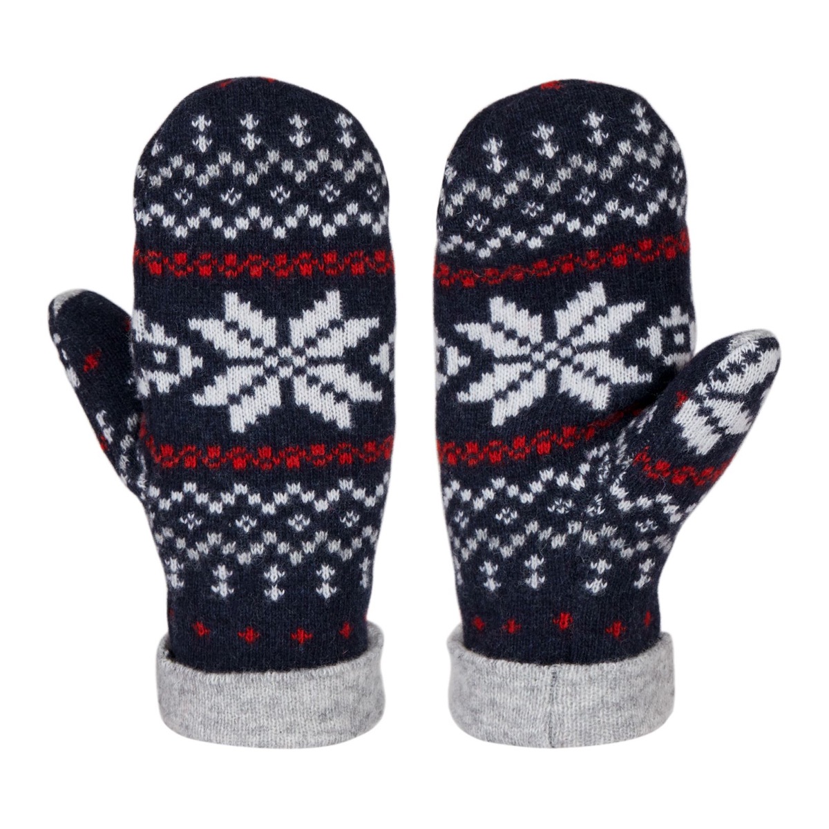 Gridarmor Snøkrystall Wool Vott Jaquard Navy/Red/White