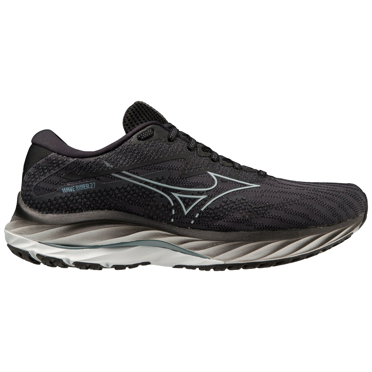 Mizuno Men's Wave Rider 27 Ebony/Iblue/Black
