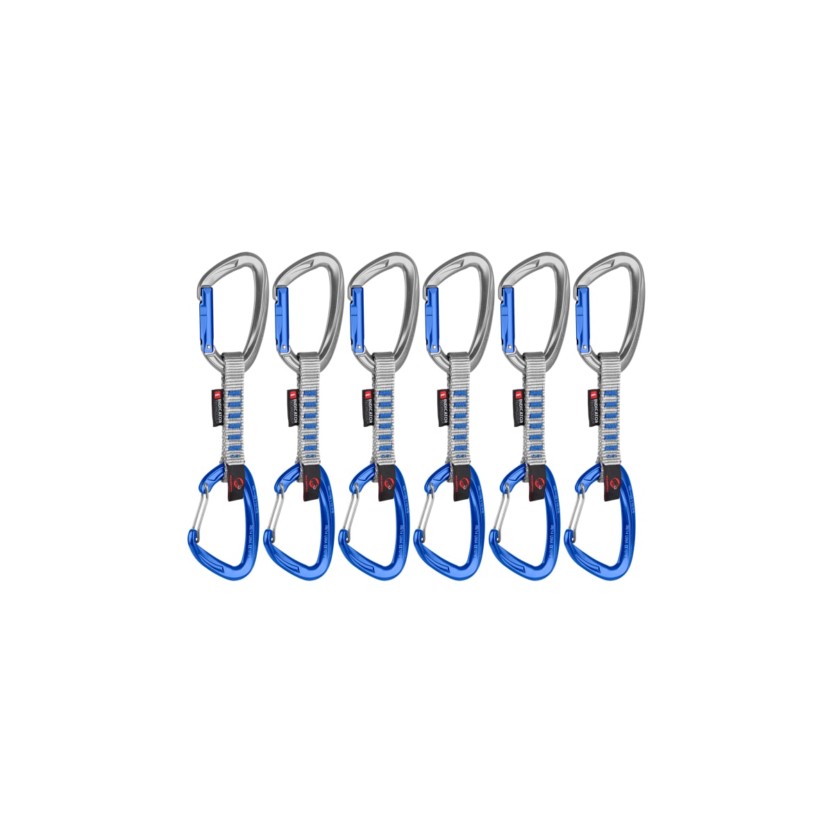 Mammut Crag Keylock Wire 10 cm Indicator 6-Pack Quickdraws Straight Gate/Wire Gate