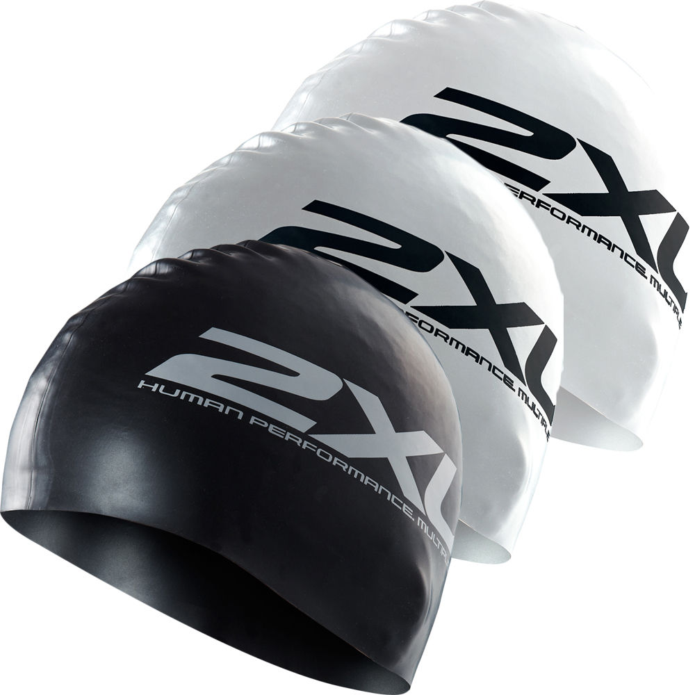 2XU Silicone Swim Cap White/White