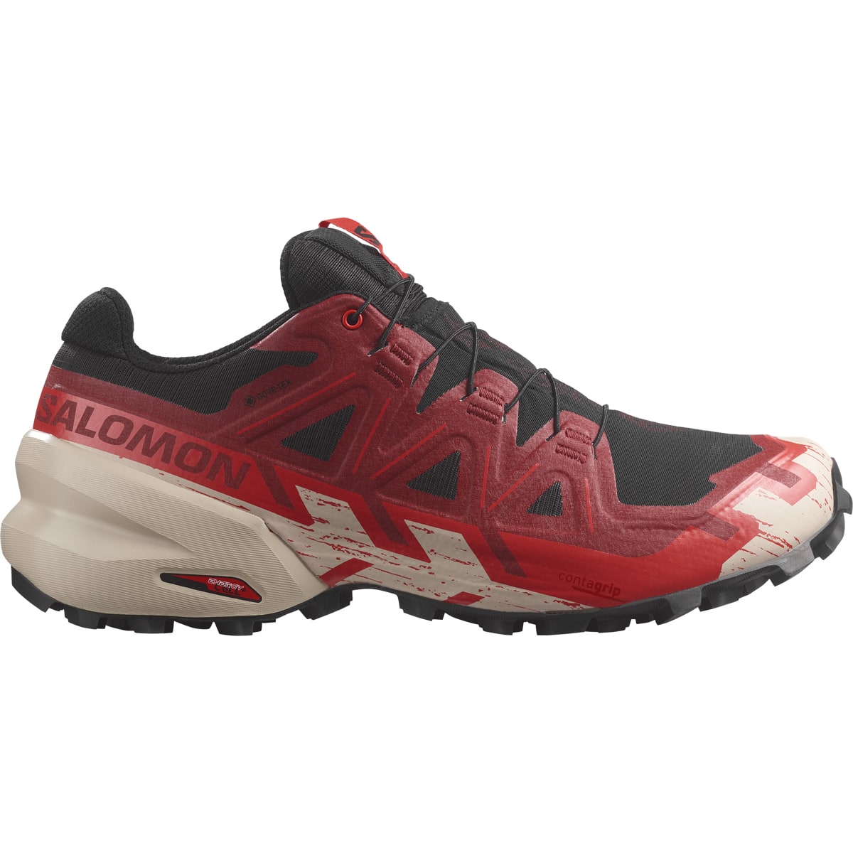 Salomon Men's Speedcross 6 GORE-TEX Black/Red Dalhia/Poppy Red