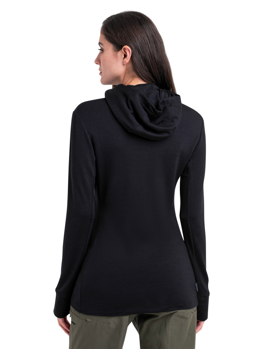 Icebreaker Women Merino 260 Quantum Iv Ls Zip Hoodie Black