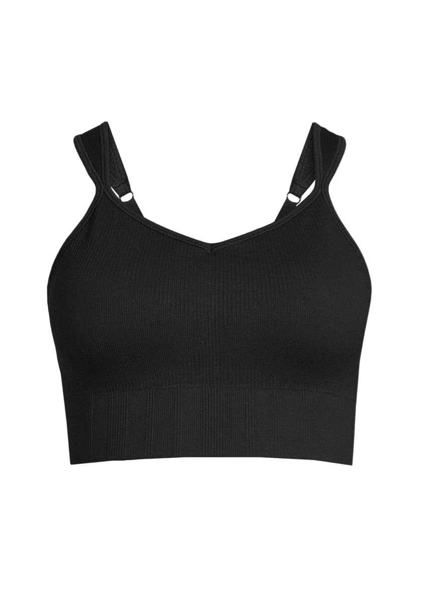 Casall Seamless Rib Padded Sports Bra Black