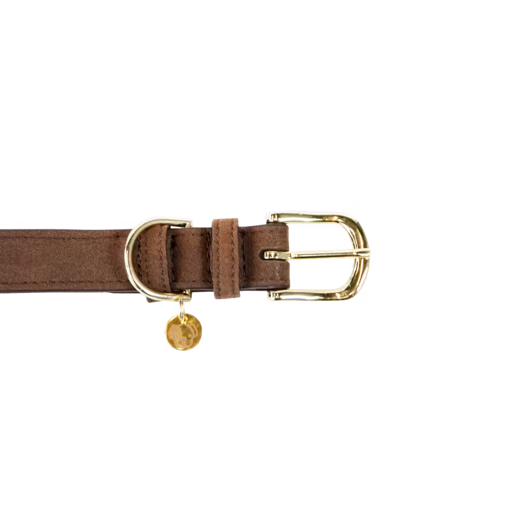 Dog collar Velvet leather Size XL-71cm