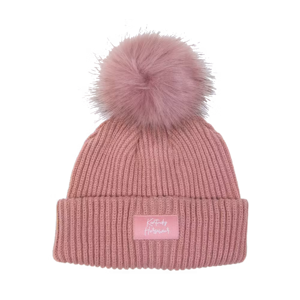 Beanie pompom old rose