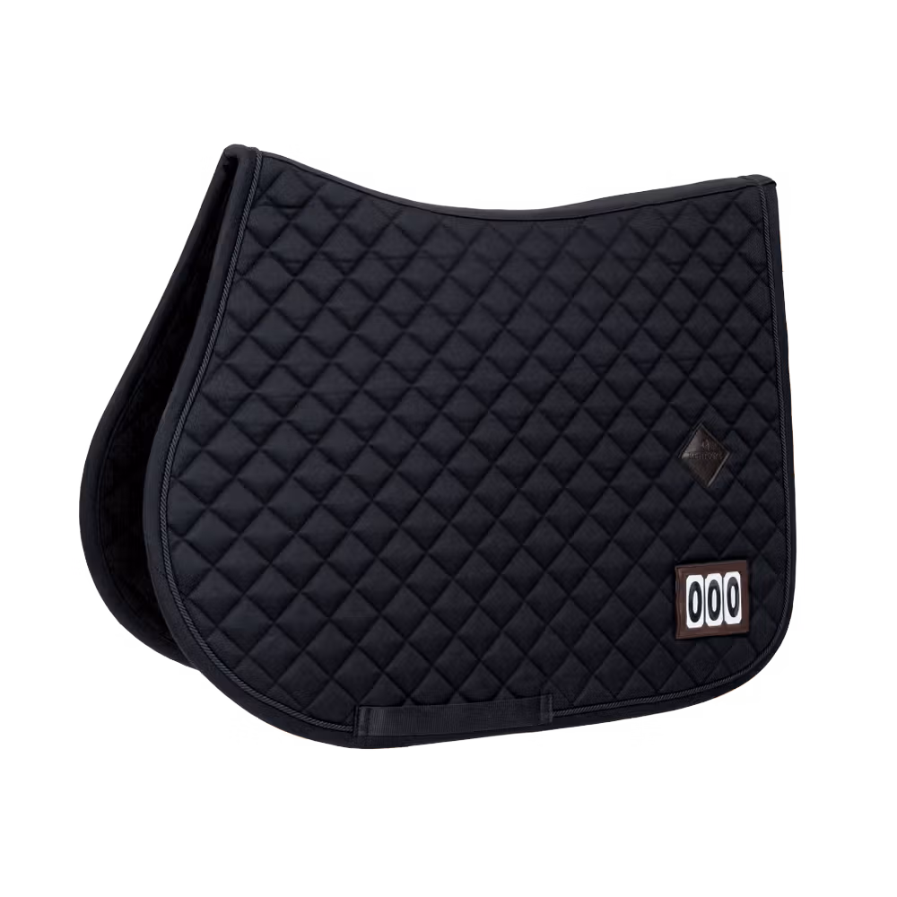 Saddle Pad diamond competiton with 2 numbers show jumping white