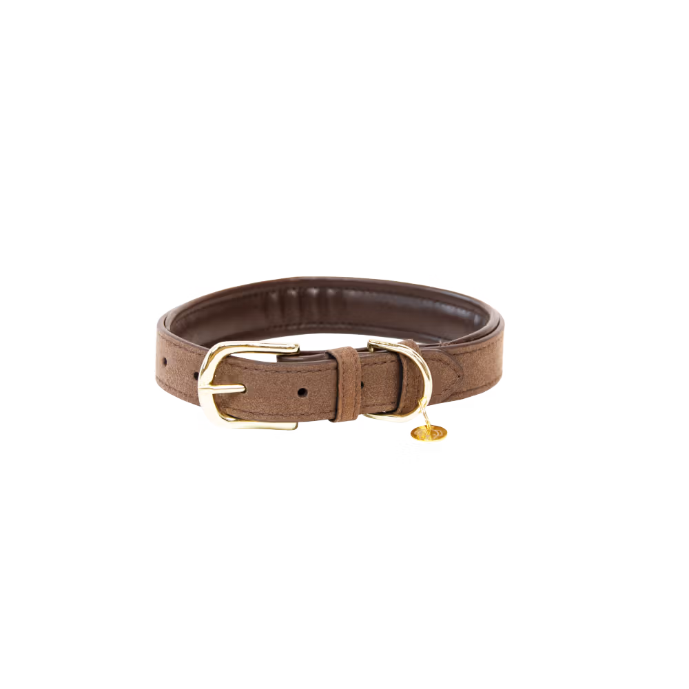 Dog collar Velvet leather Size XL-71cm