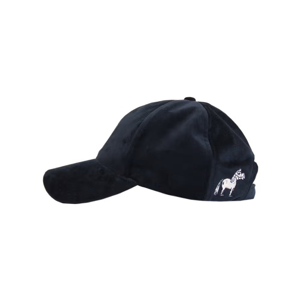 Baseball cap velvet black 'Sammy'