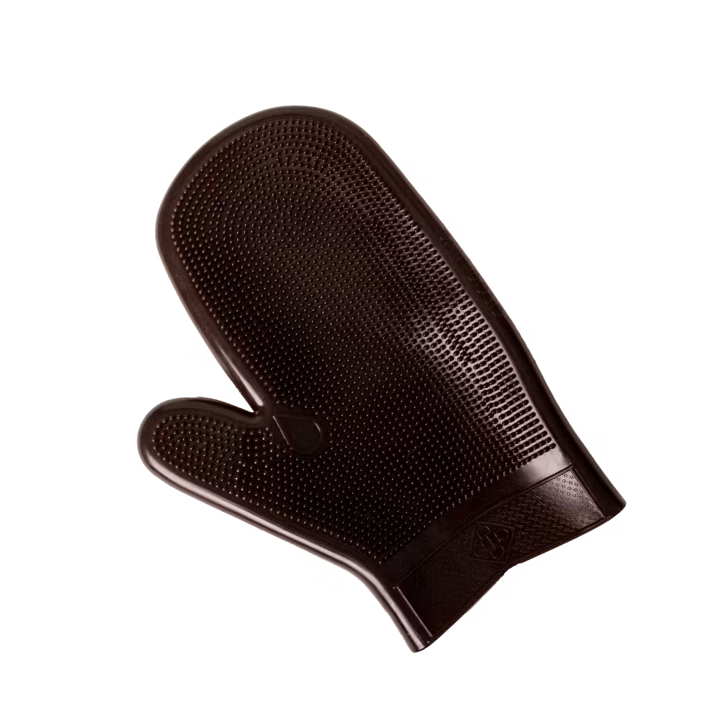 Rubber grooming glove brown