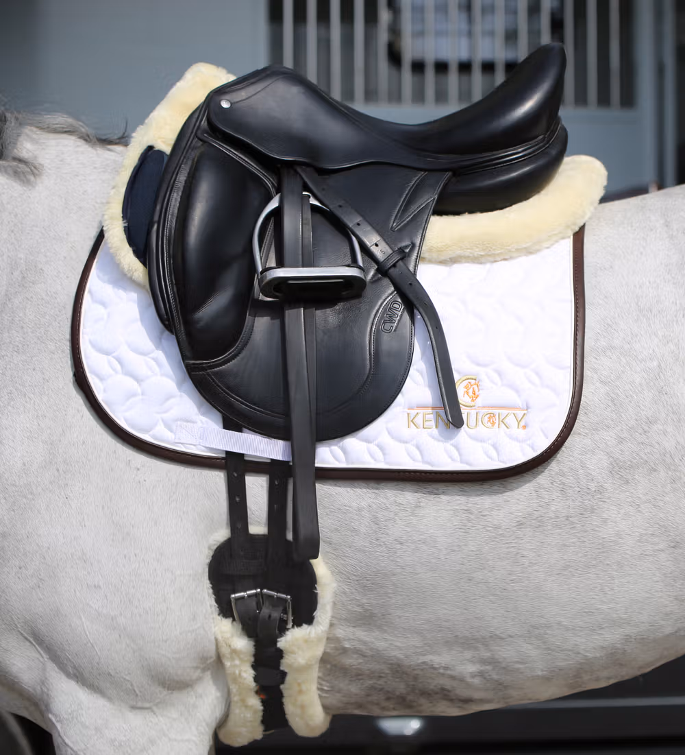 Saddle Pad White-White-Brown