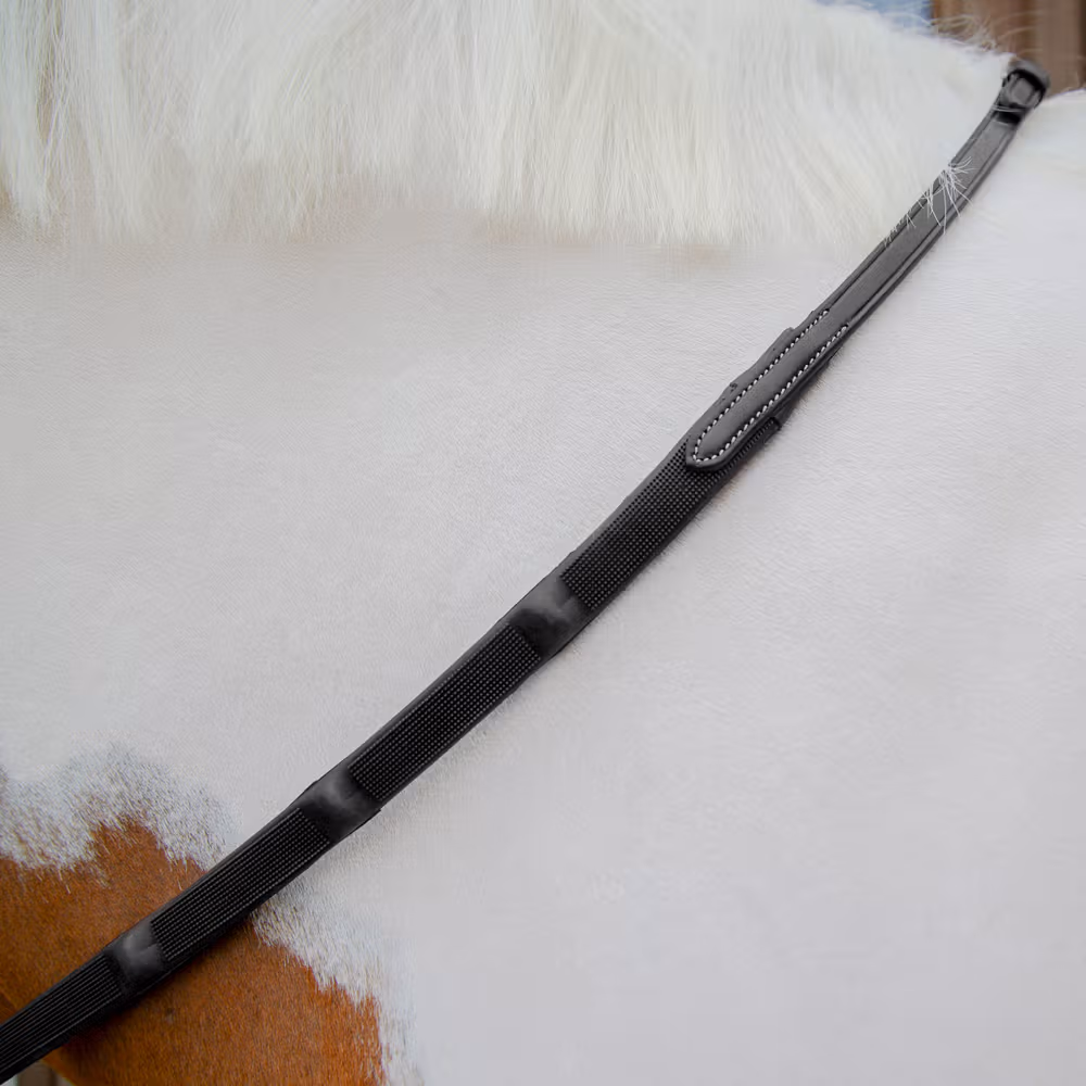 1/2 Rubber Reins with 7 integrated stops WBD Cob/black