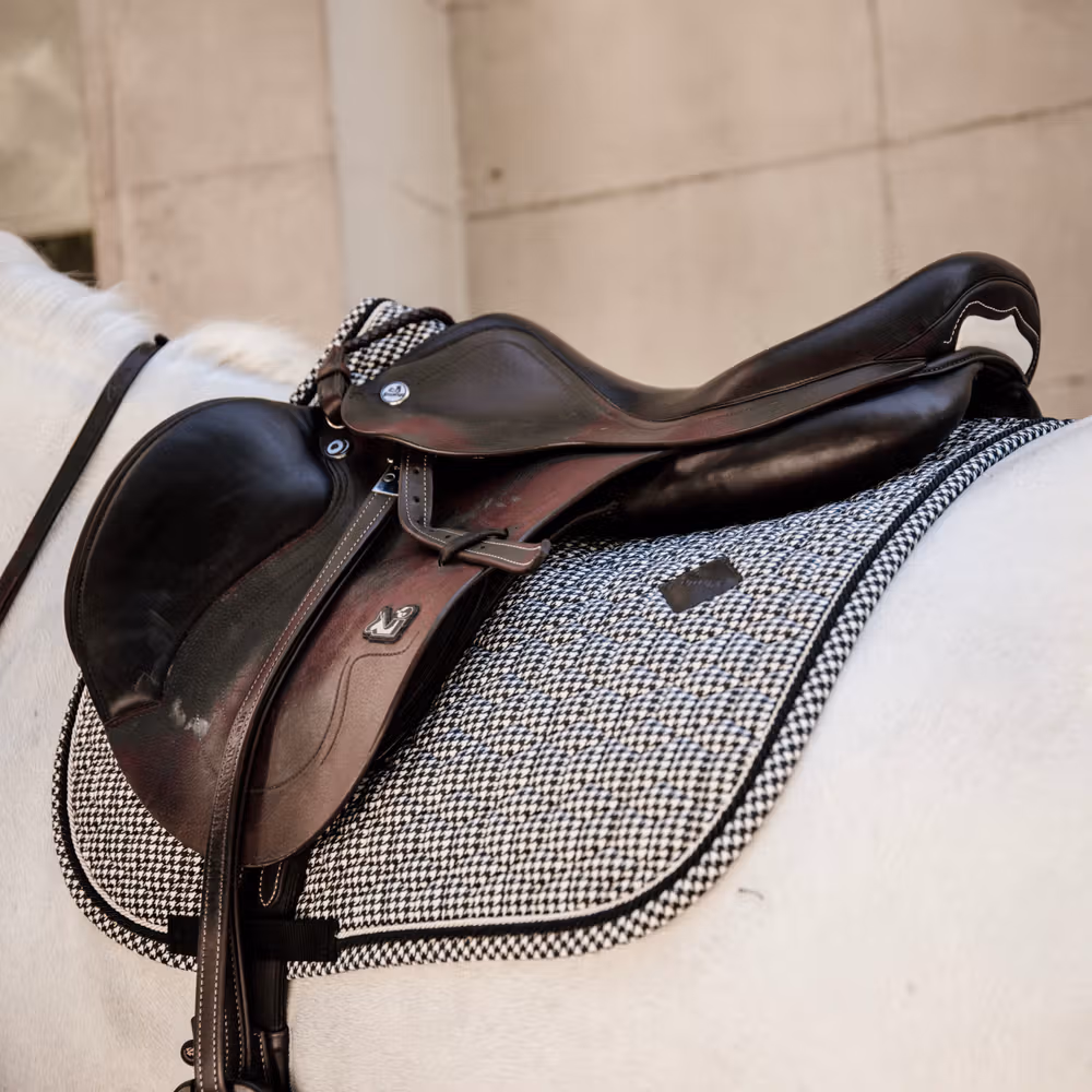 Saddle Pad Pied-de-Poule jumping black