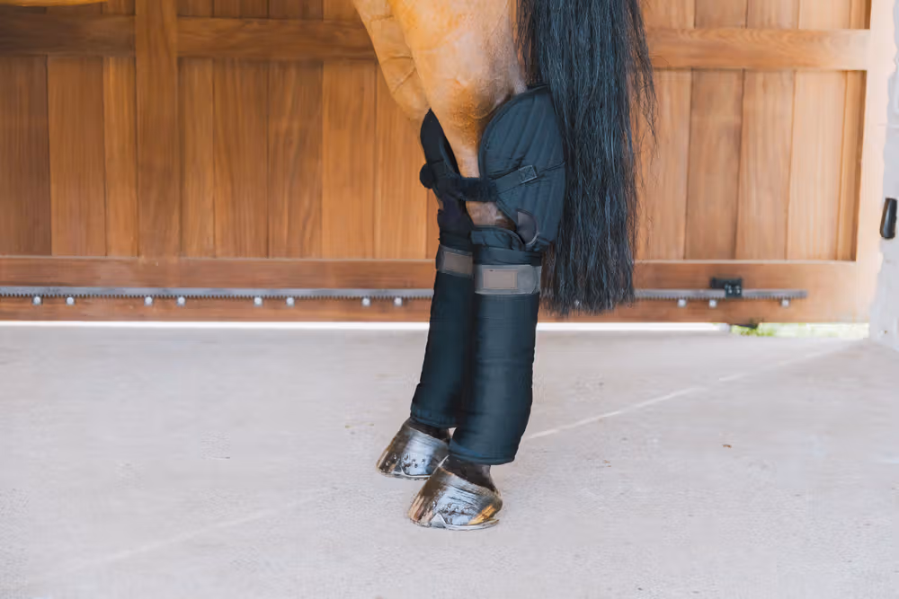 Transport Stable Bandage pad with hock protection Black