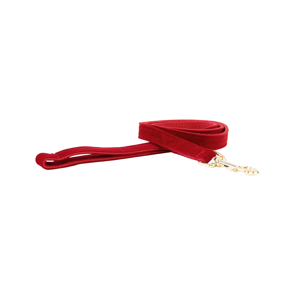 Dog lead corduroy red 120cm