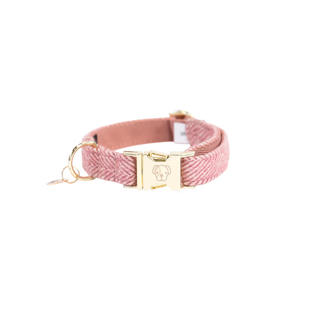 Dog Collar wool light-pink XL'45-75cm