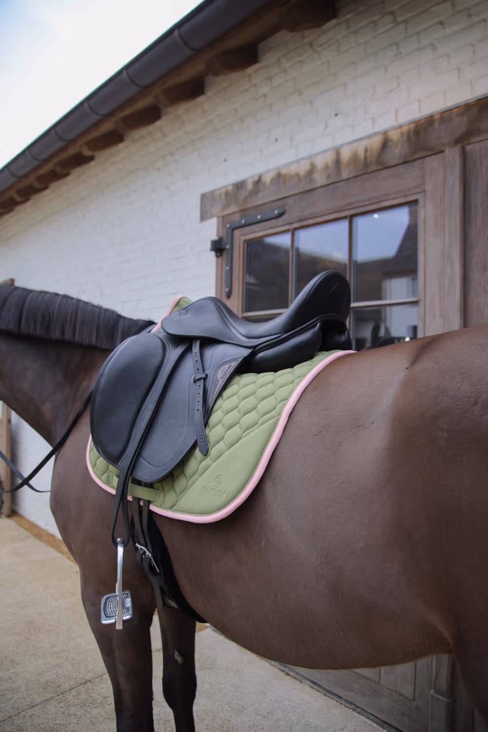 Saddle Pad softshell onion quilt dressage kaki-old rose