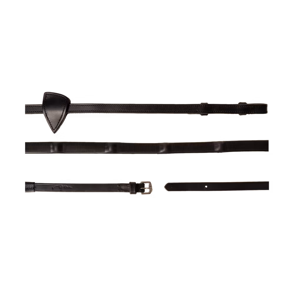 1/2 Rubber Reins with 7 integrated stops WBD Cob/black