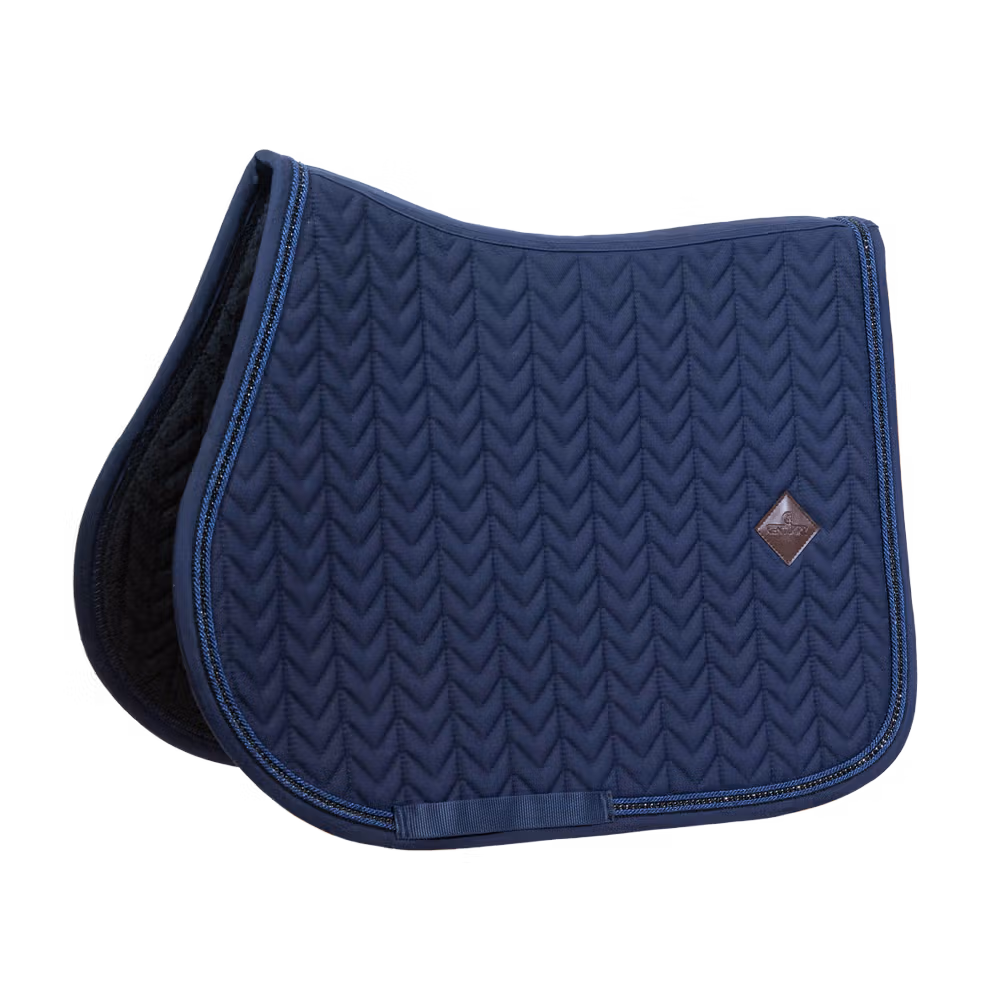 Saddle Pad with metal chain show jumping navy