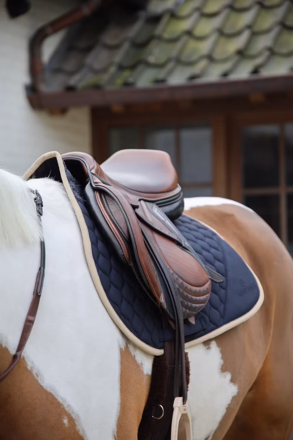 Saddle Pad softshell onion quilt jumping navy-beige