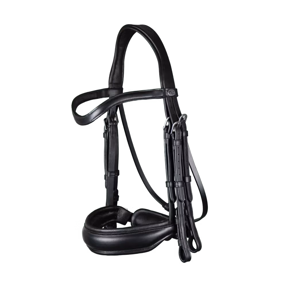 Matte Large Crank Noseband Double Bridle