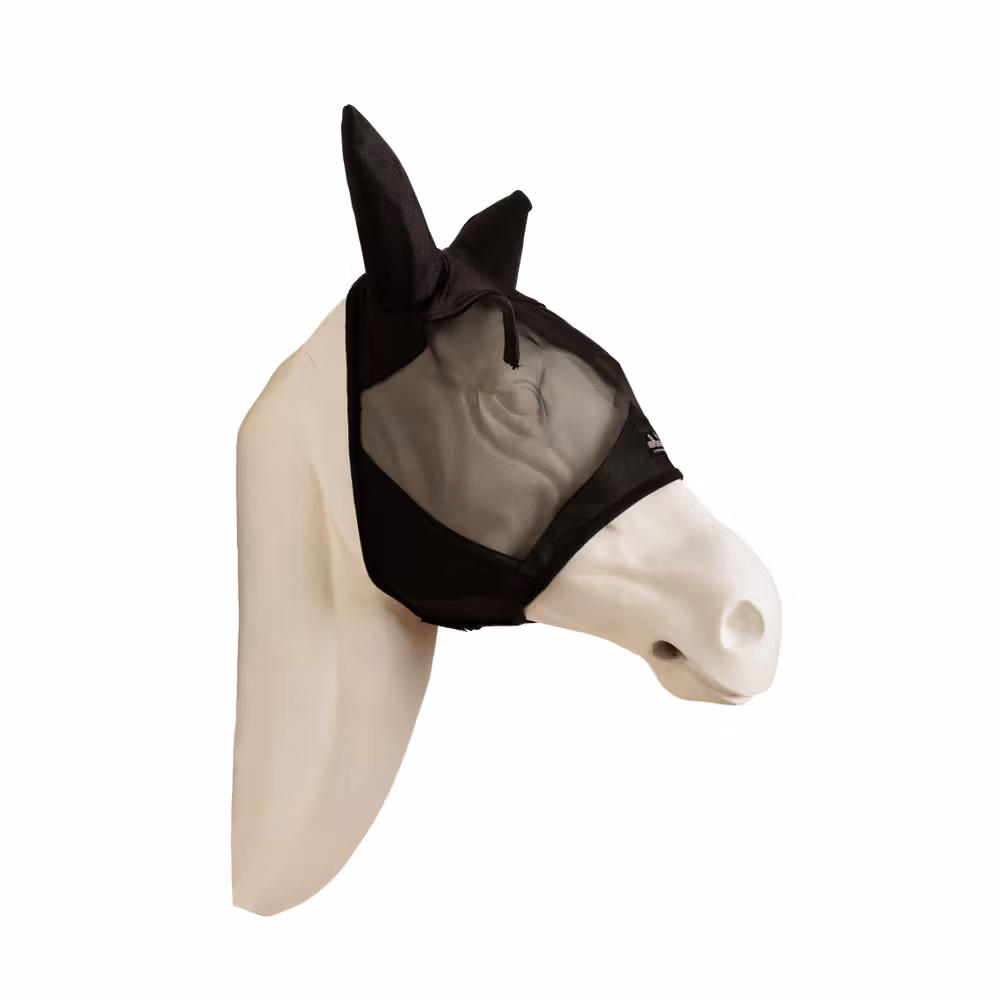 Fly mask with ears soundless black Full