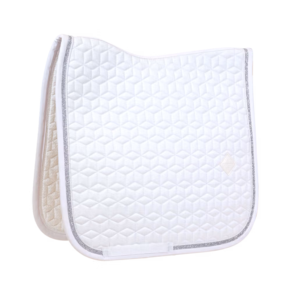 Saddle Pad glitter rope dressage white/black