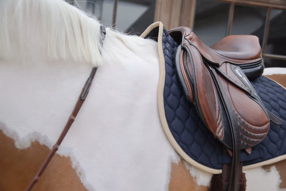 Saddle Pad softshell onion quilt jumping navy-beige
