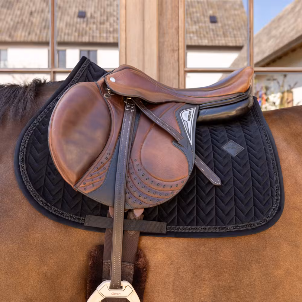 Saddle Pad velvet mini pearls show jumping black