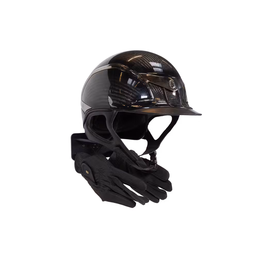 Helmet holder with hook steel black