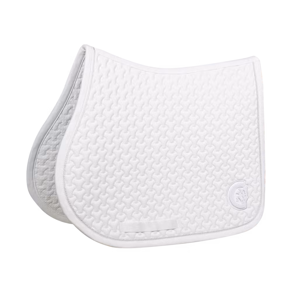 Saddle Pad plaited 3d logo show jumping pine green