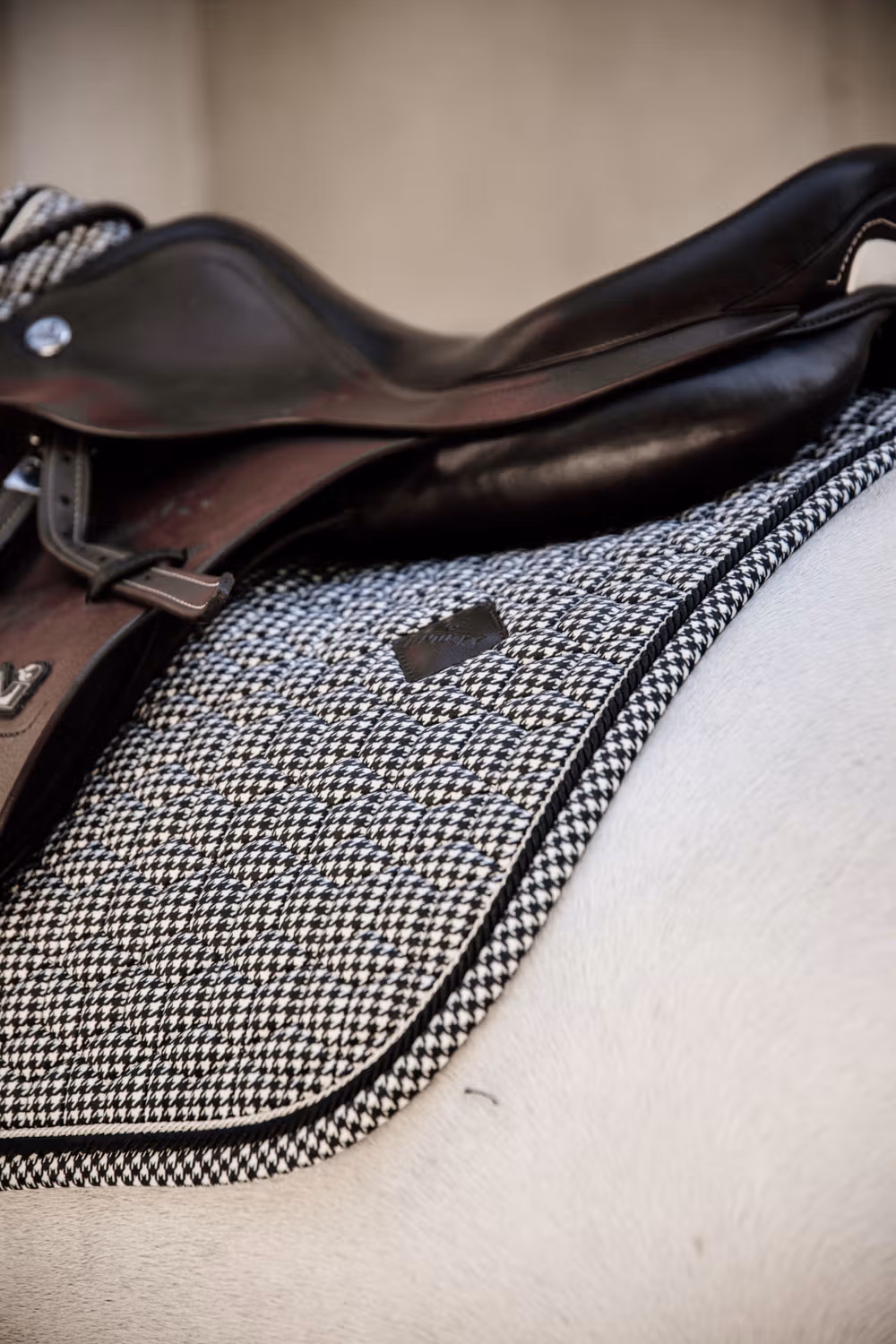 Saddle Pad Pied-de-Poule jumping black