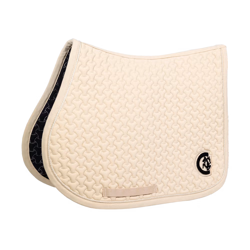 Saddle Pad plaited 3d logo show jumping pine green
