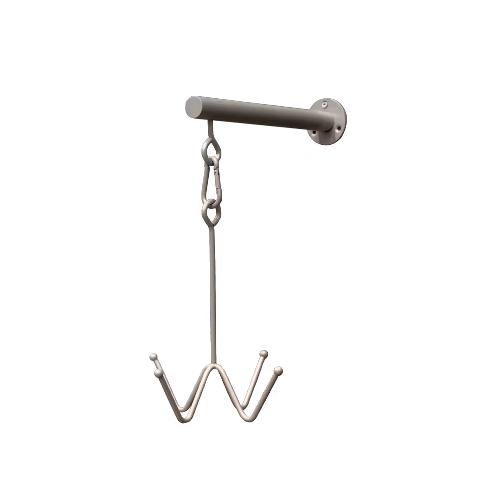 Bridle Hook 4 prong with wall attachment gold