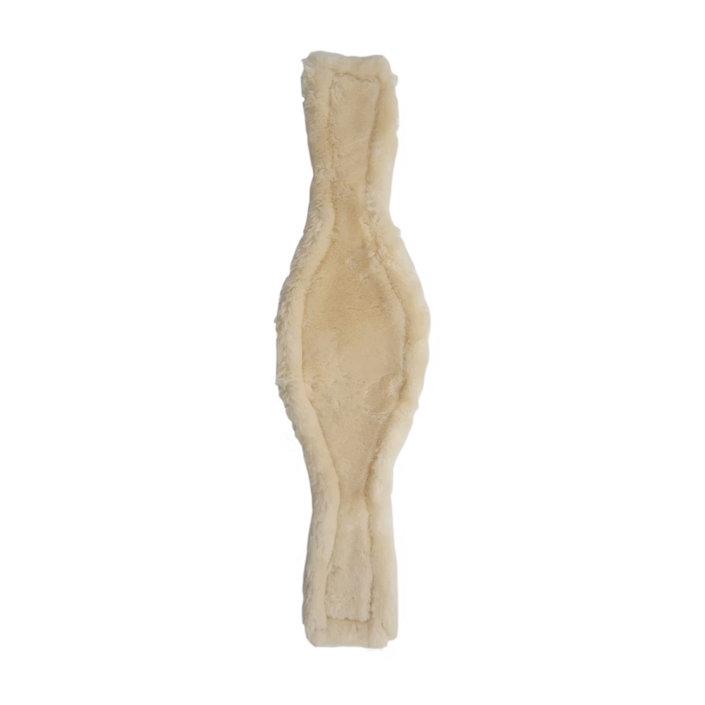 Sheepskin anatomic girth cover natural 130 cm