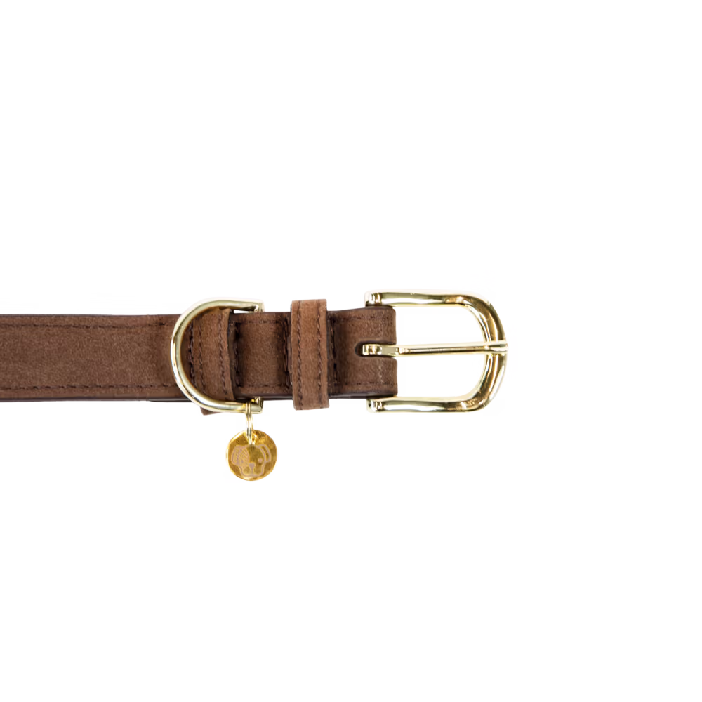 Dog collar Velvet leather Size XL-71cm