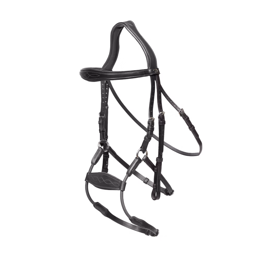 Elastic hybrid bridle NE coll, Full/black