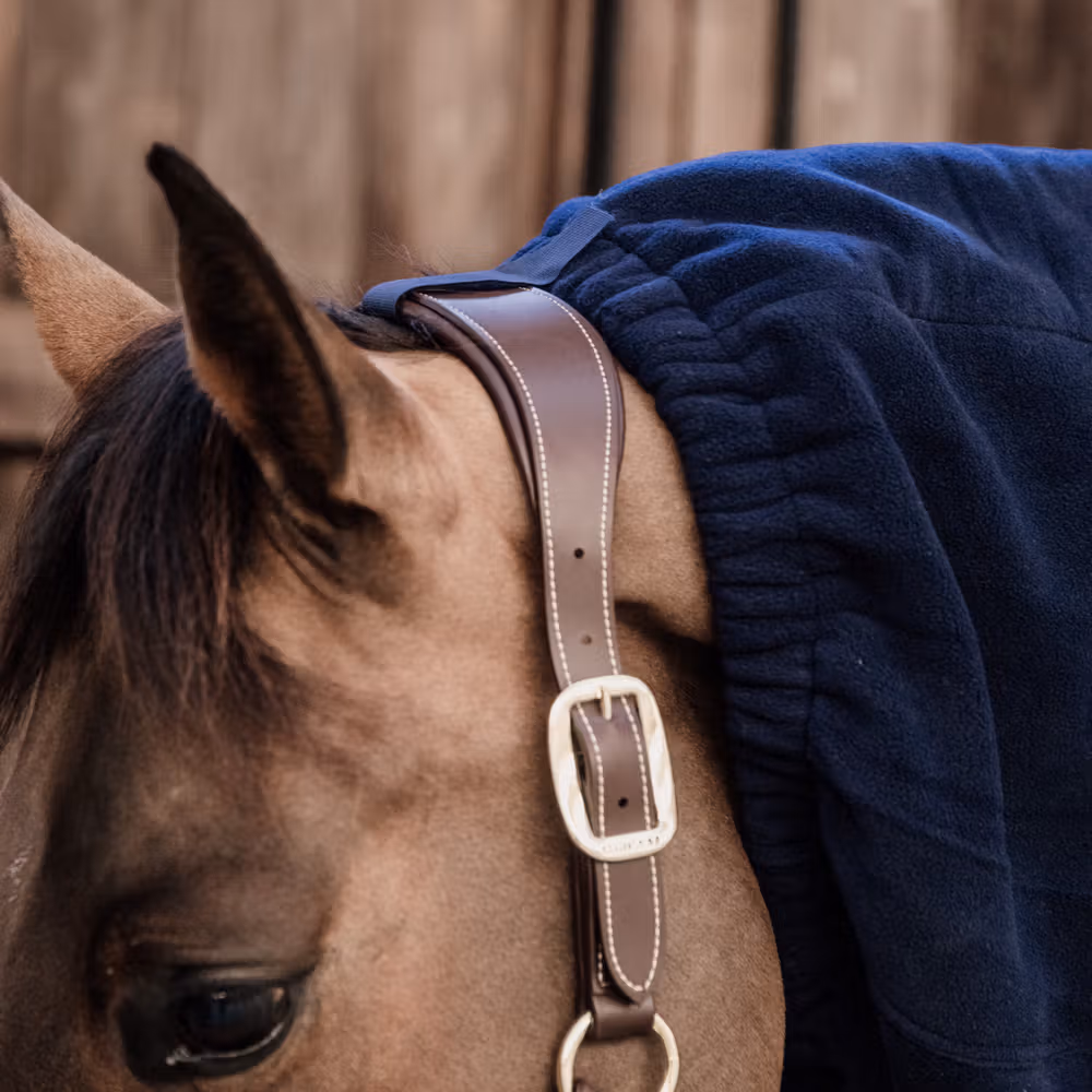 Heavy Fleece Horse scarf navy, size pony