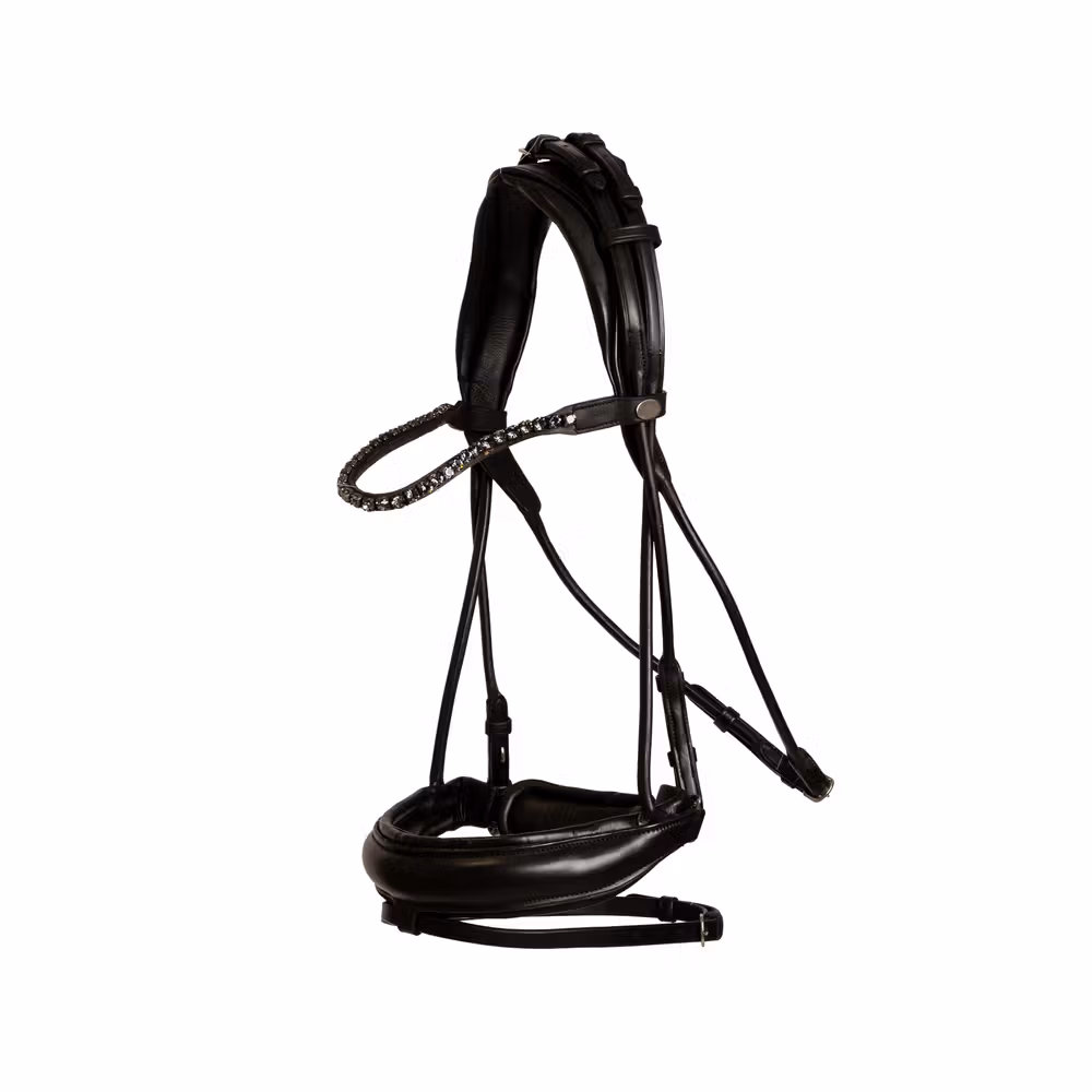 Bridle Round with Large Noseband Soft Leathersoft coll Cob/brown