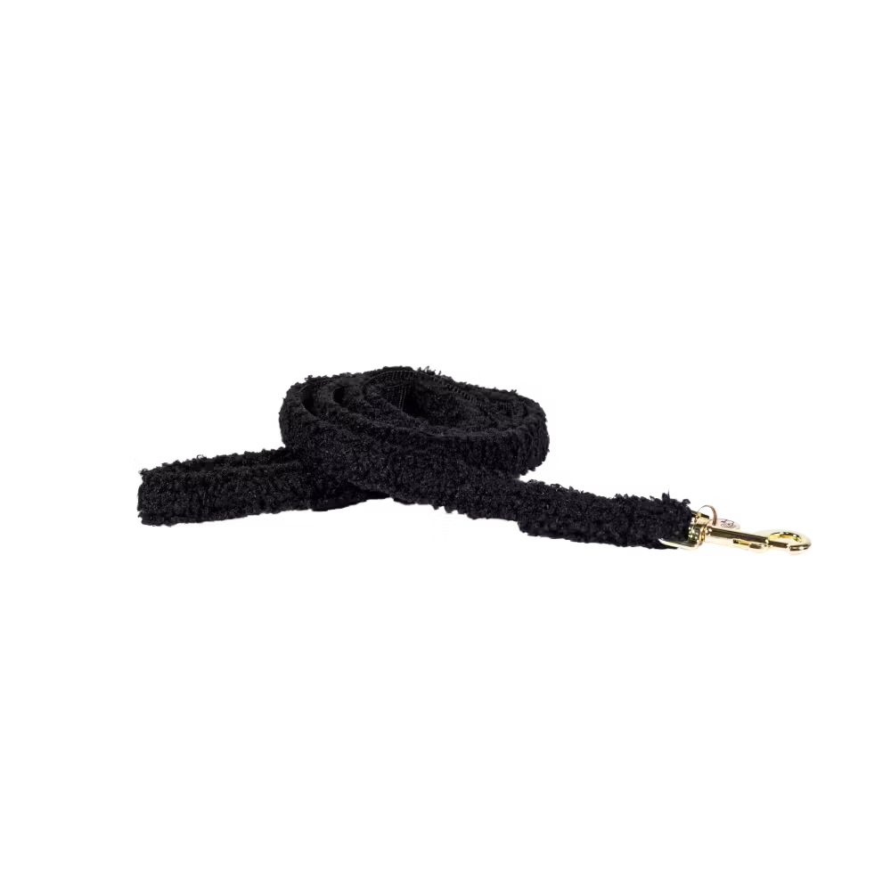 Dog lead teddy fleece black size S 120cm
