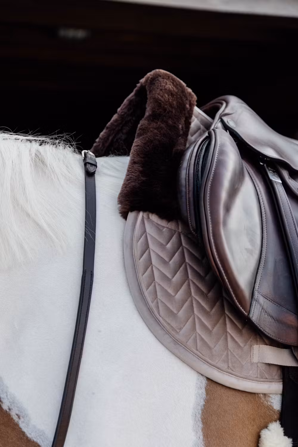 Skin Friendly Saddle Pad velvet jumping beige