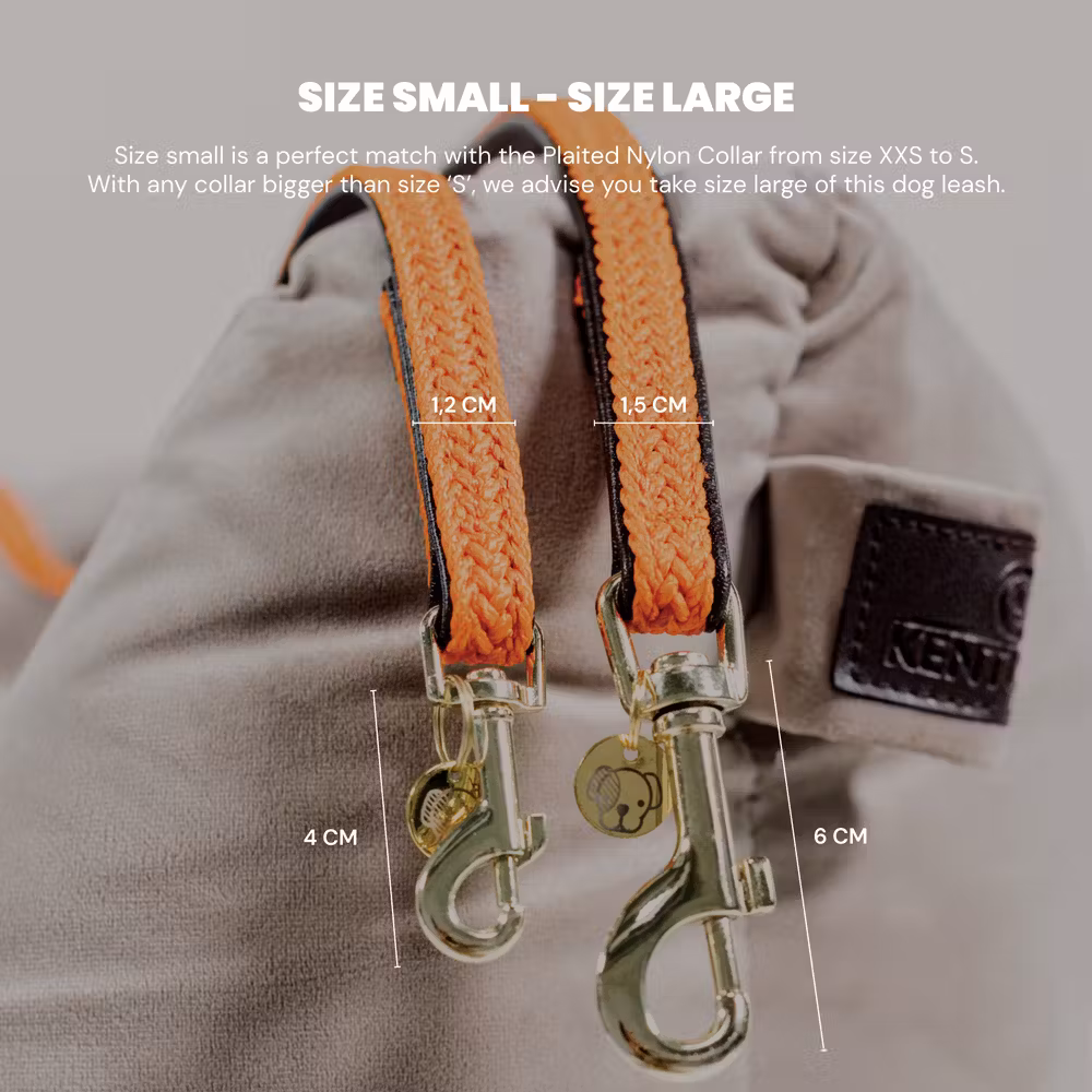 Plaited Nylon dog lead navy size S 120 cm